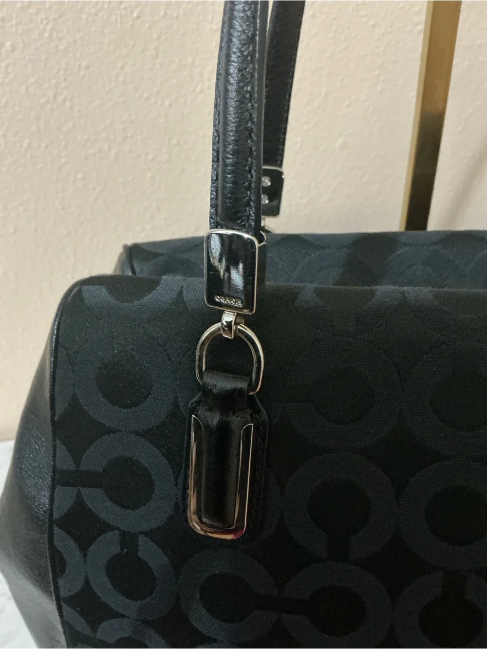 Coach Madison Op Art Sateen Madeline Satchel with Silver Hardware. (EUC)